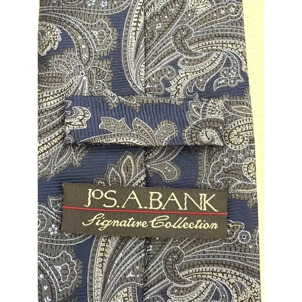 Jos. A. Bank Men’s Blue Paisley Silk Necktie <3